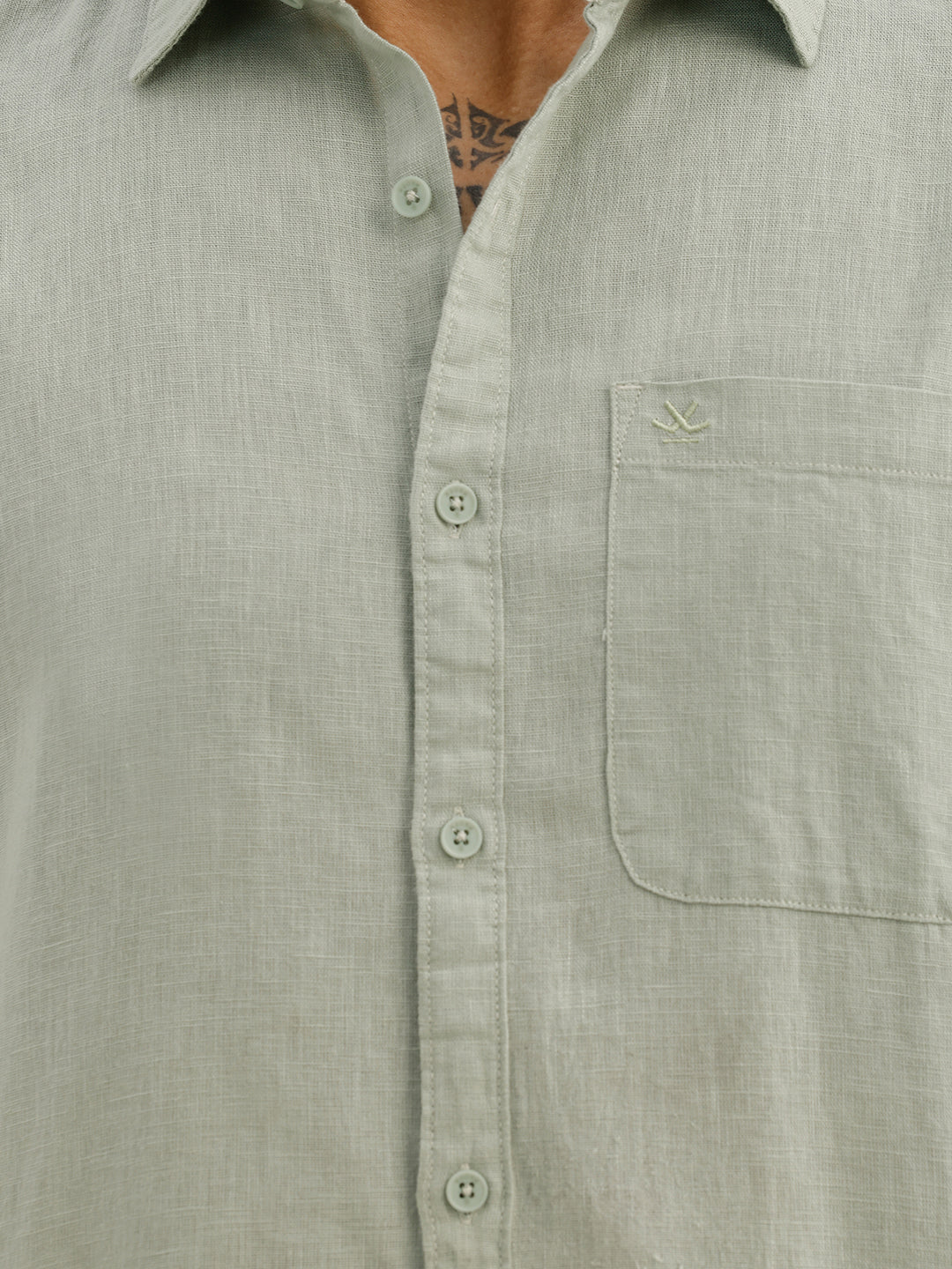 Solid Slim Fit Full Sleeve Shirt | Olive