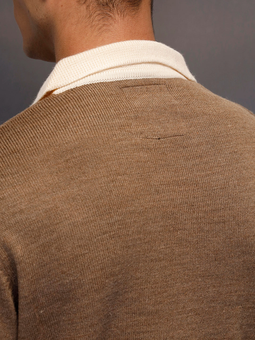 Textured Knit Sweater with Contrast Trim | Rust