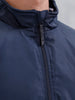 Men's Casual Zip-Up Jacket With Contrast Trim  | Navy Blue
