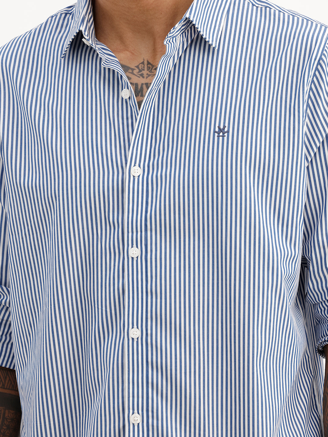 Classic Striped Full Sleeve Shirt | Blue
