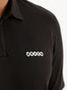 Solid Contrast Sleeve Polo T-Shirt | Black