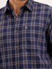Regular Fit Checkered Shirt| Blue