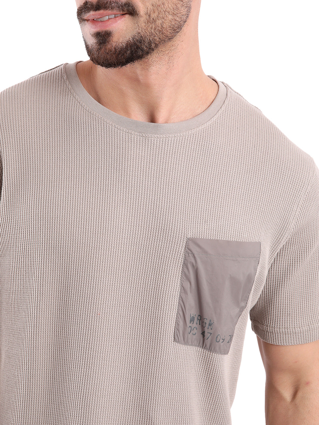 Elite Waffle Knit Khaki T-Shirt