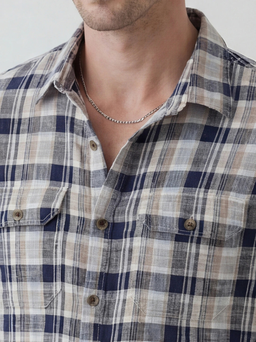 Slim Fit Checkered Shirt | Blue