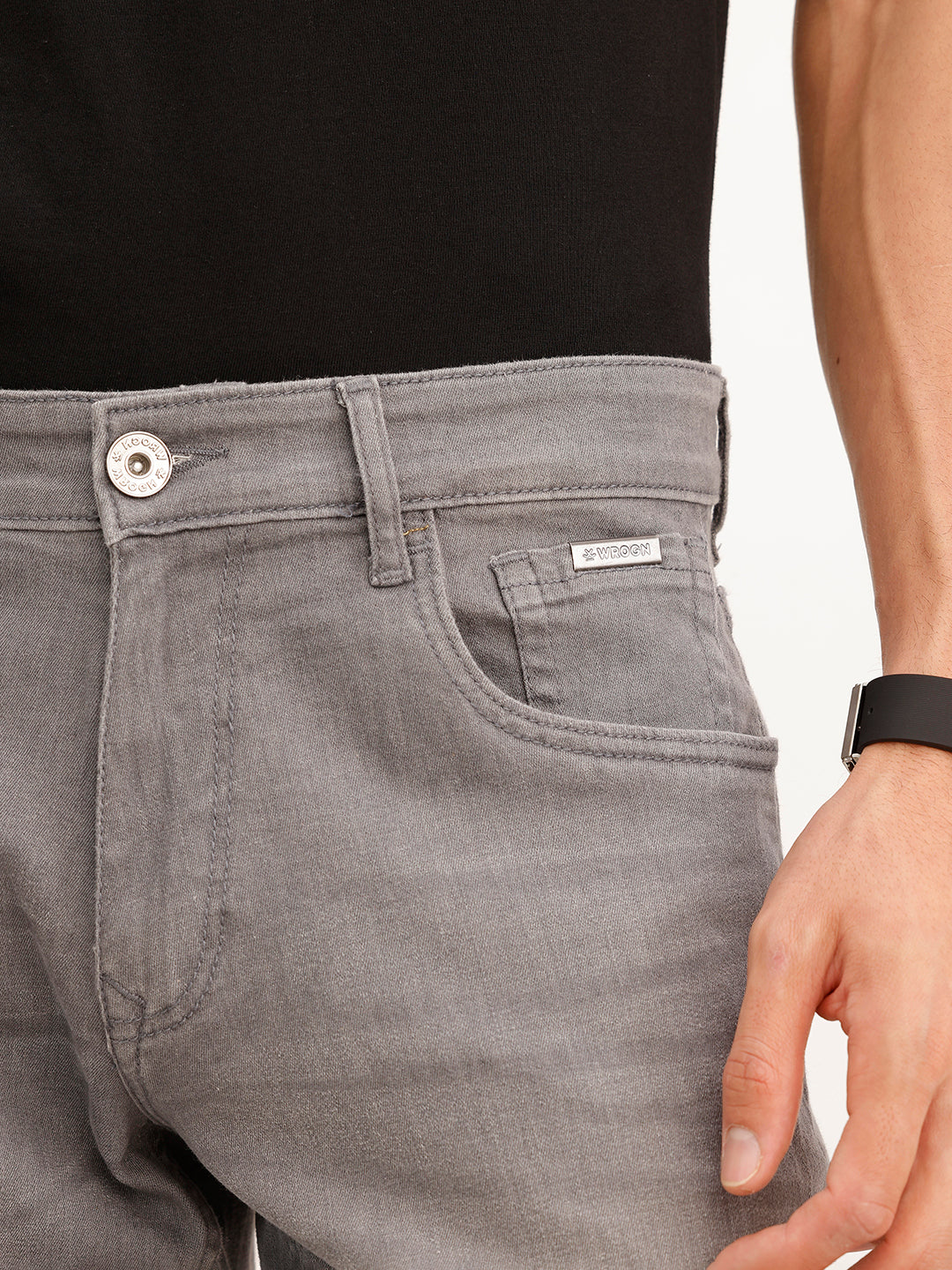 Subtle Wash Straight Fit Denim Jeans | Grey