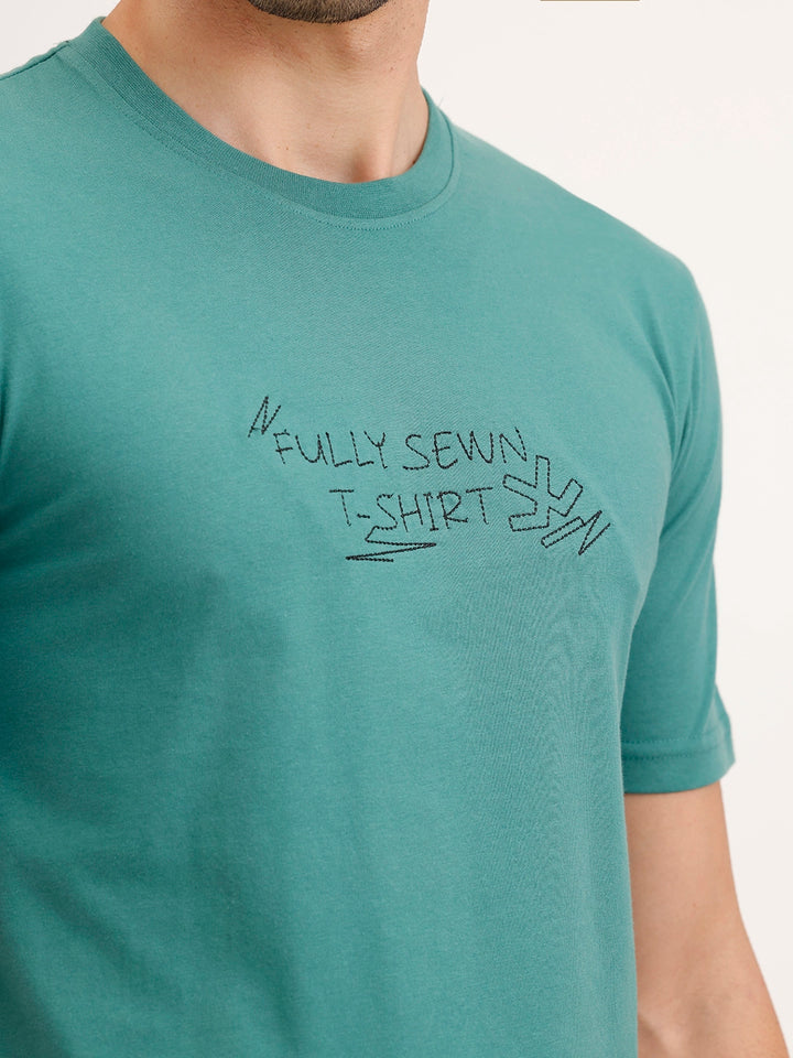 Slim Fit Embroidered T-Shirt | Green