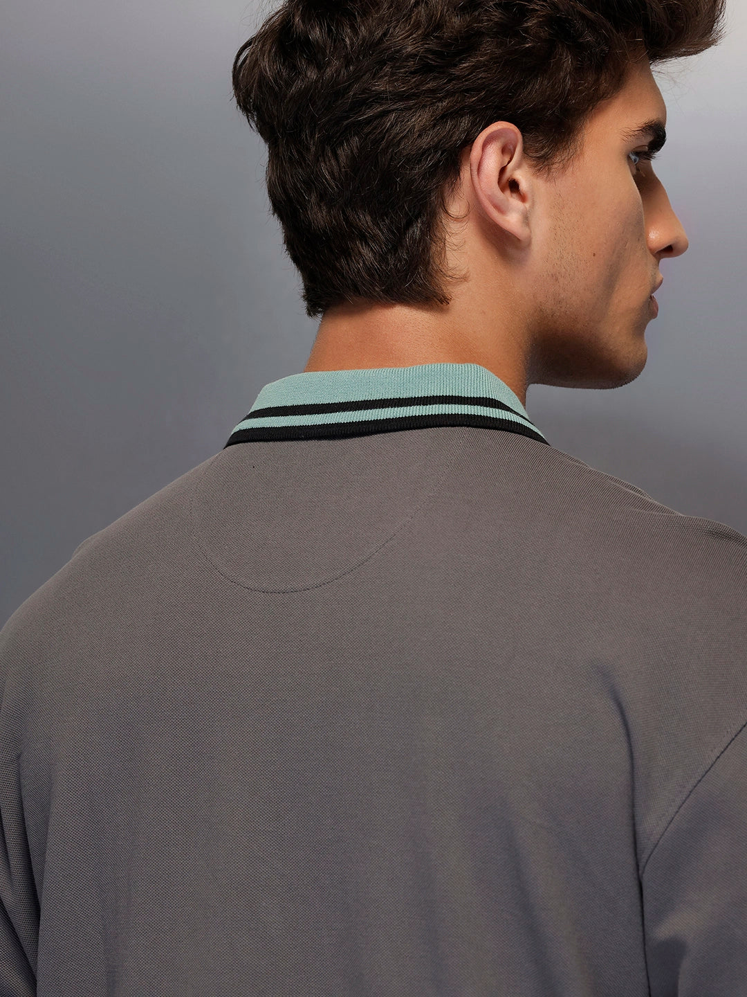 Classic Long Sleeve Polo T-Shirt   |  Grey