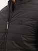 Solid Tipping Sleeve Puffer Jacket | Black