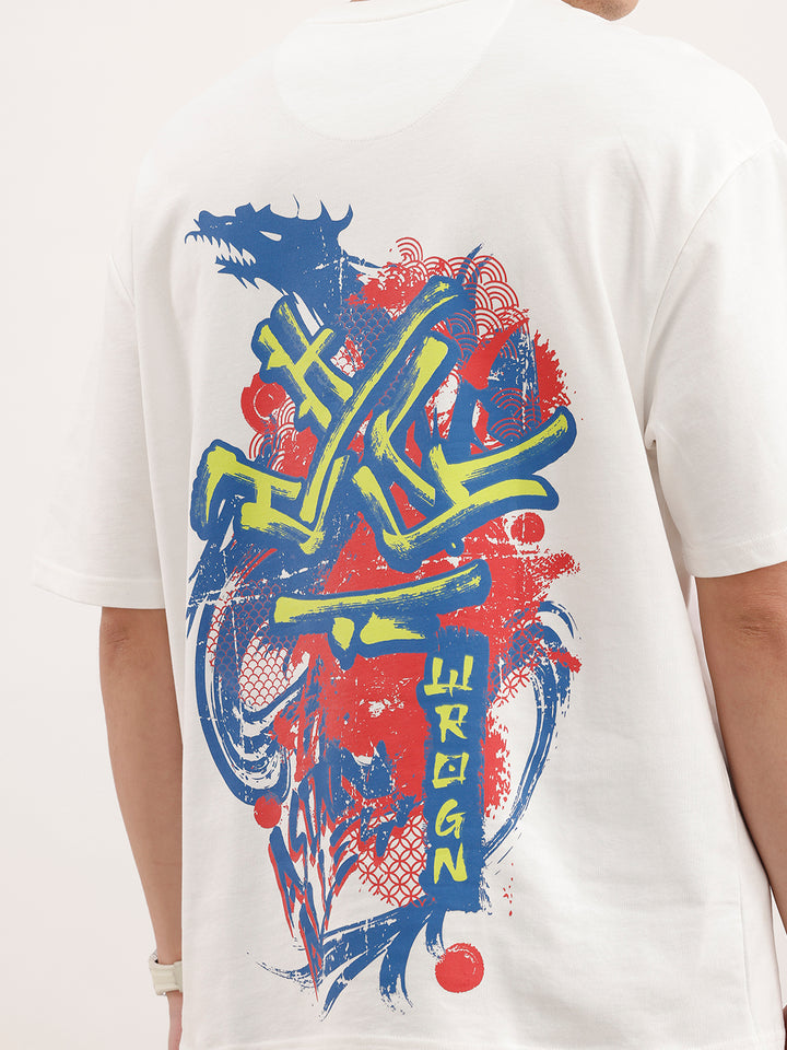 Oversized Back Printed T-Shirt | Off White