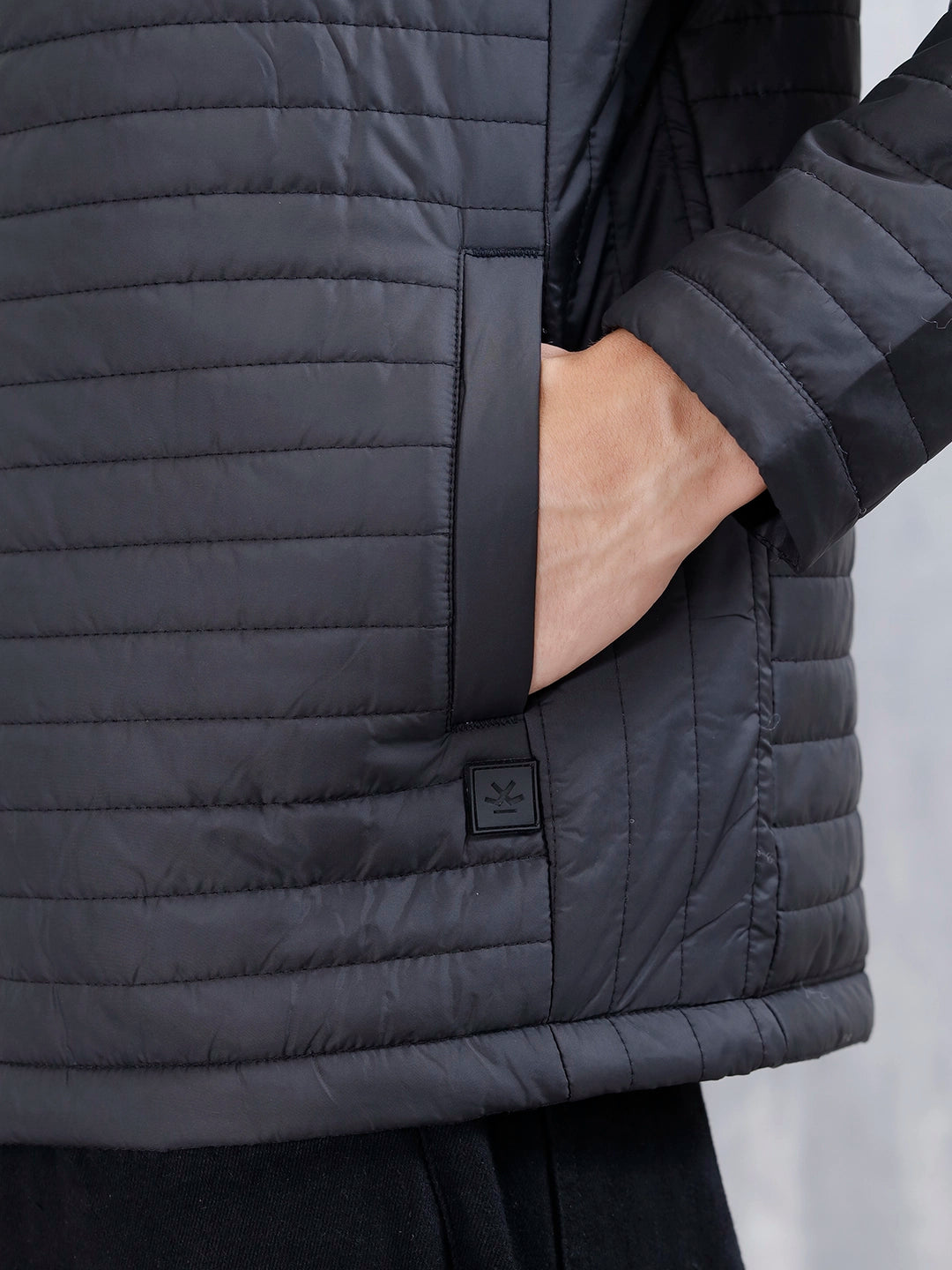 Men's Casual Regualr Fit Puffer Jacket | Black