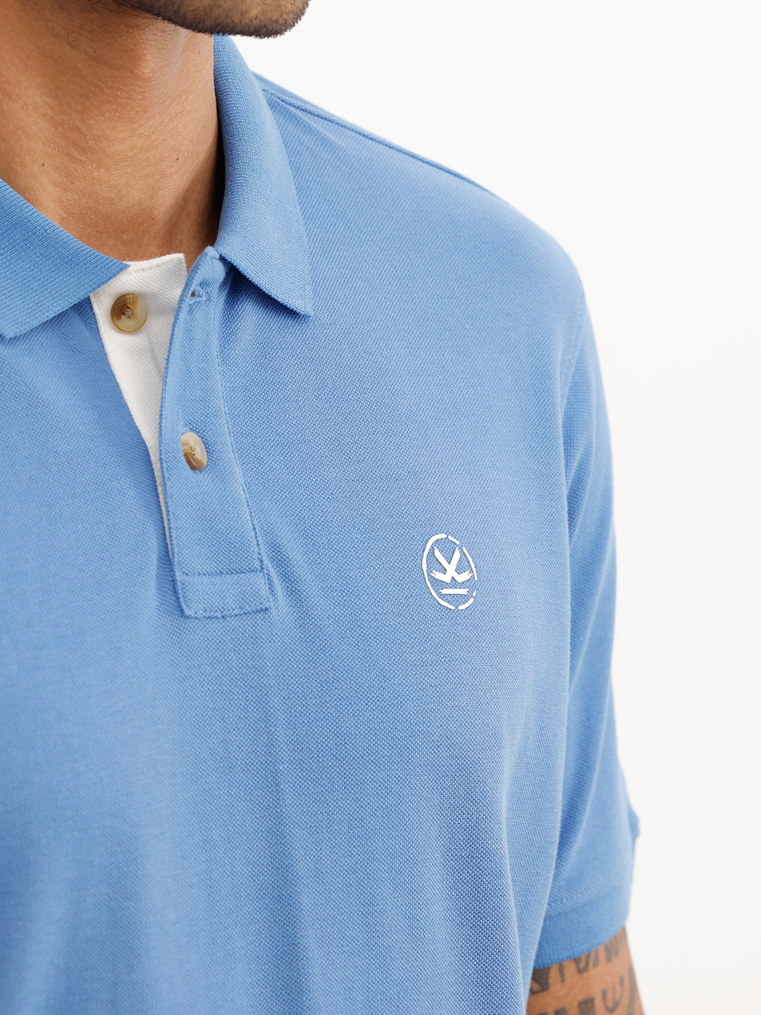 Solid Regular Fit Polo T-Shirt | Blue