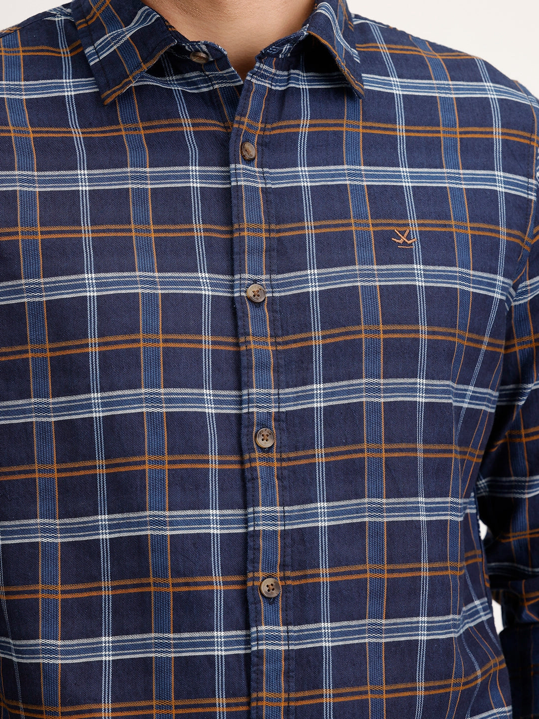 Slim Fit Checkered Shirt | Blue