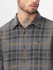 Grey Squares Checked Shirt