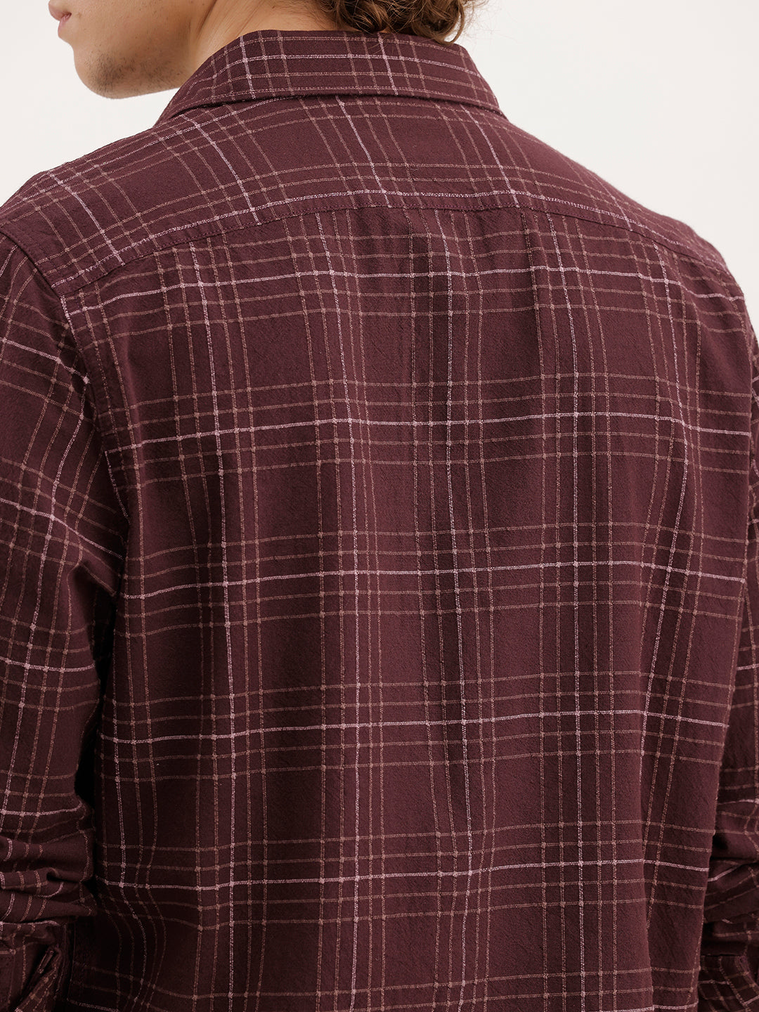 Slim Fit Checkered Shirt  | Brown