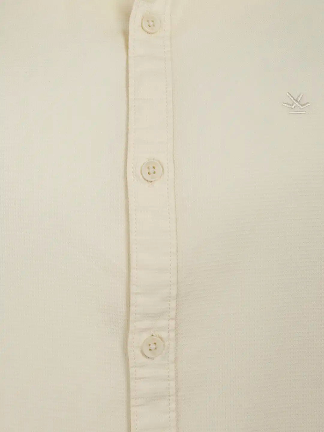 Solid Oversized Textured Shirt | Beige