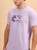 Placement Print Regular Fit T-Shirt | Light Purple