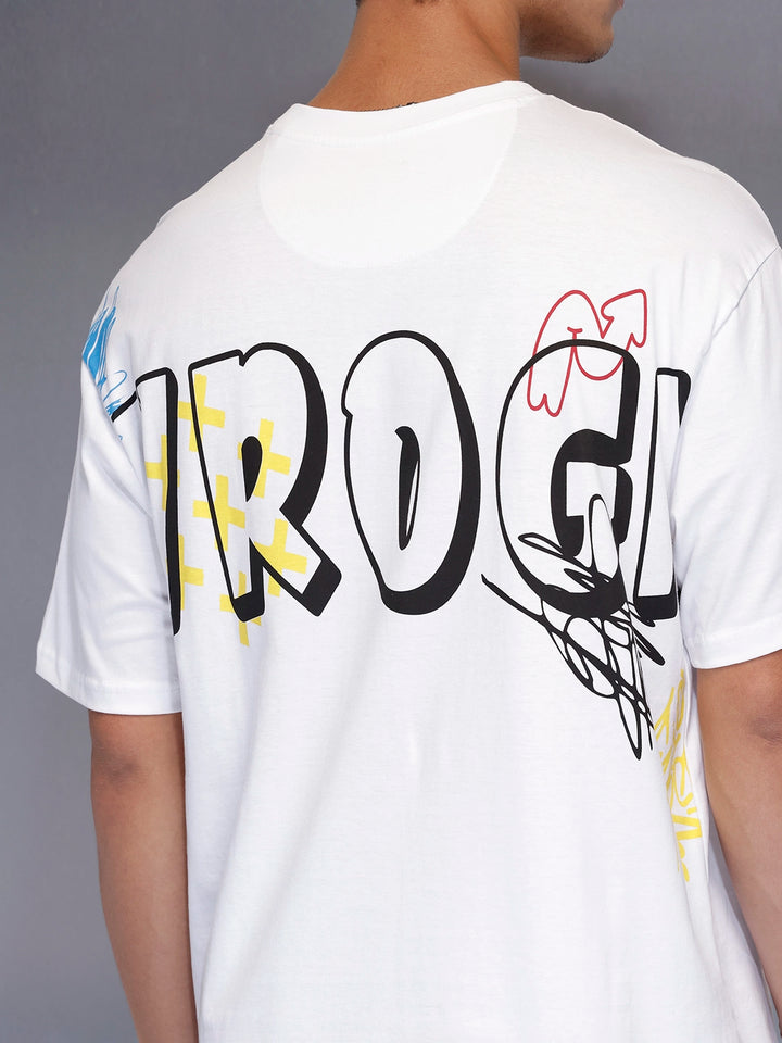 Printed oversized T-shirt | White