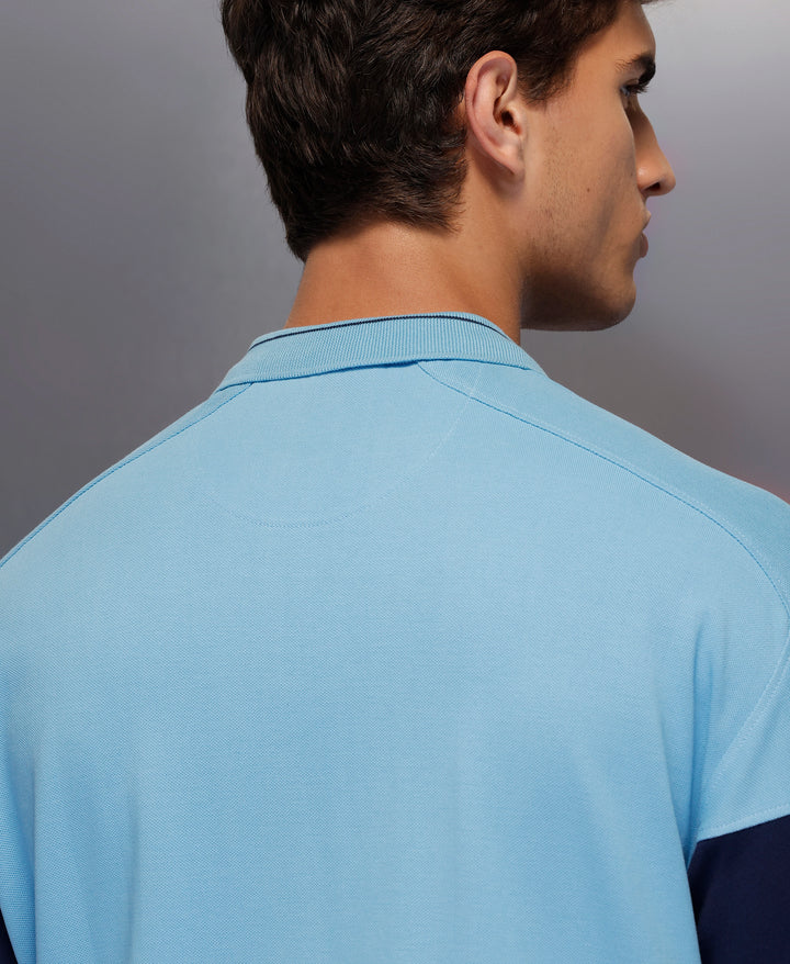 Classic Cut And Sew Polo T-Shirt   |  Blue