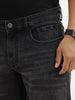 Straight Fit Faded Denim Jeans | Black
