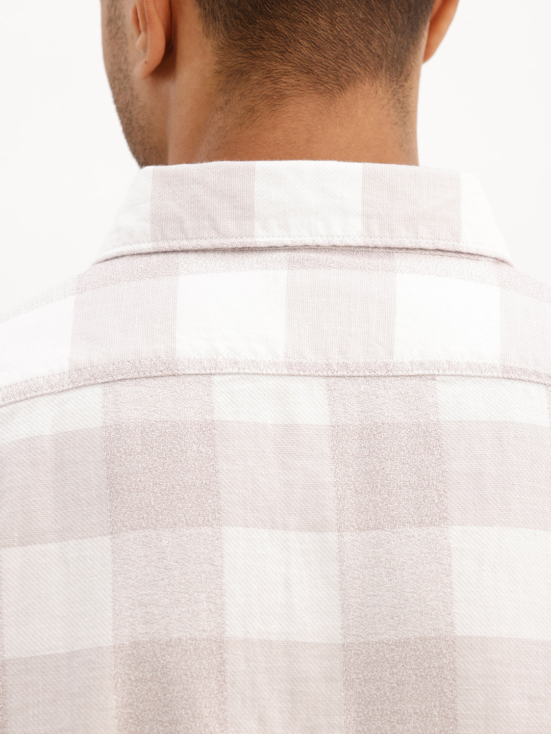 Classic Slim Fit Checkered Shirt | White
