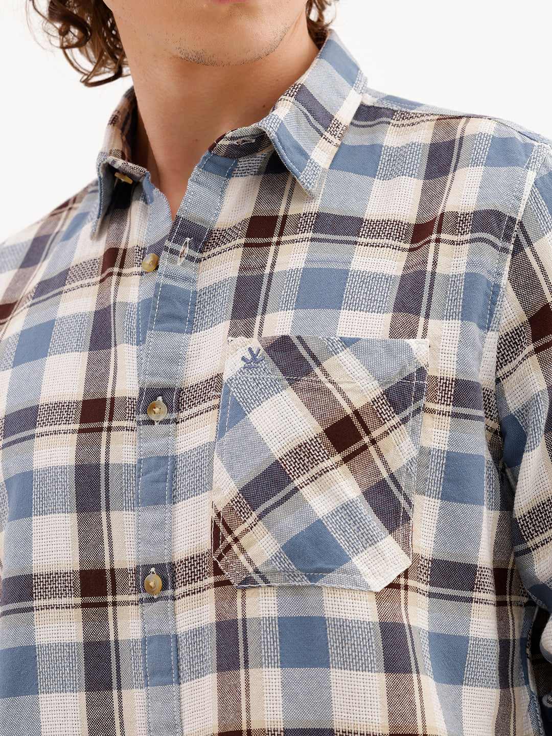 Slim Fit Textured Shirt  | Blue