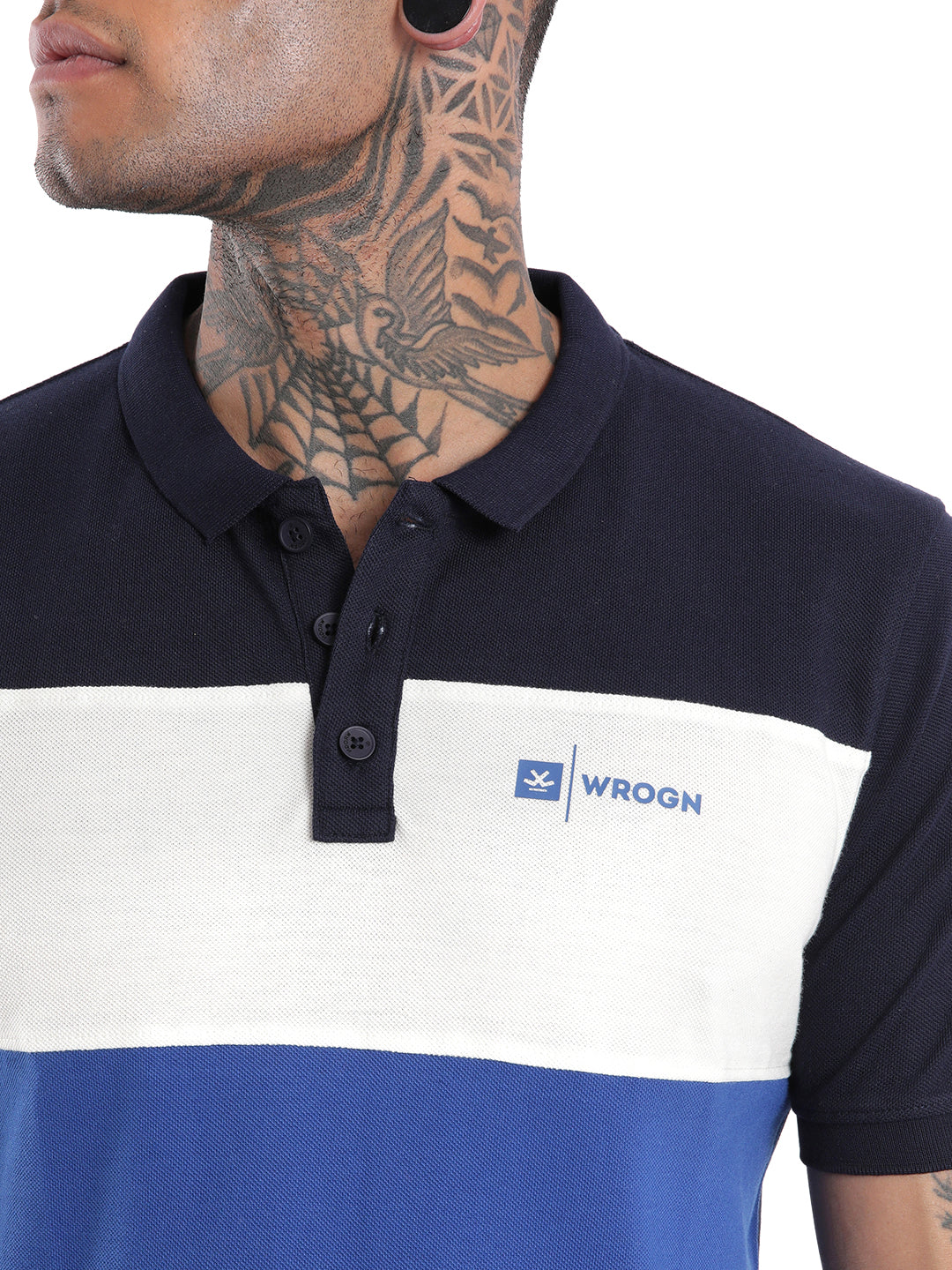 Classic Navy Colour Blocked Polo T-Shirt