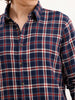 Slim Fit Checkered Shirt  | Navy Blue