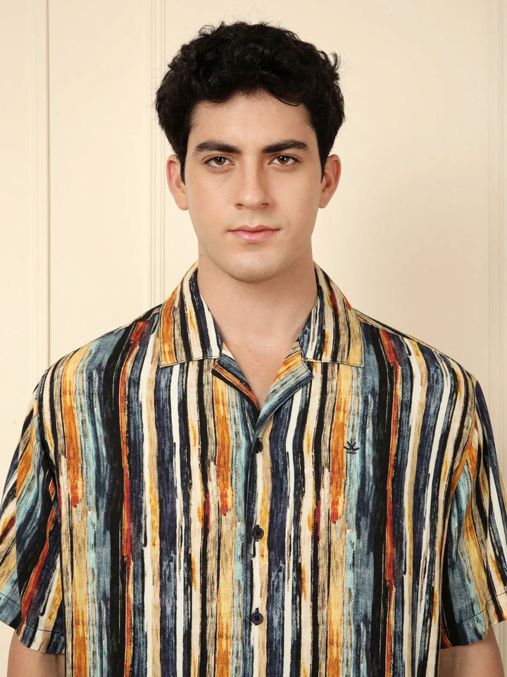 Short Sleeve Printed Resort Collar Shirt