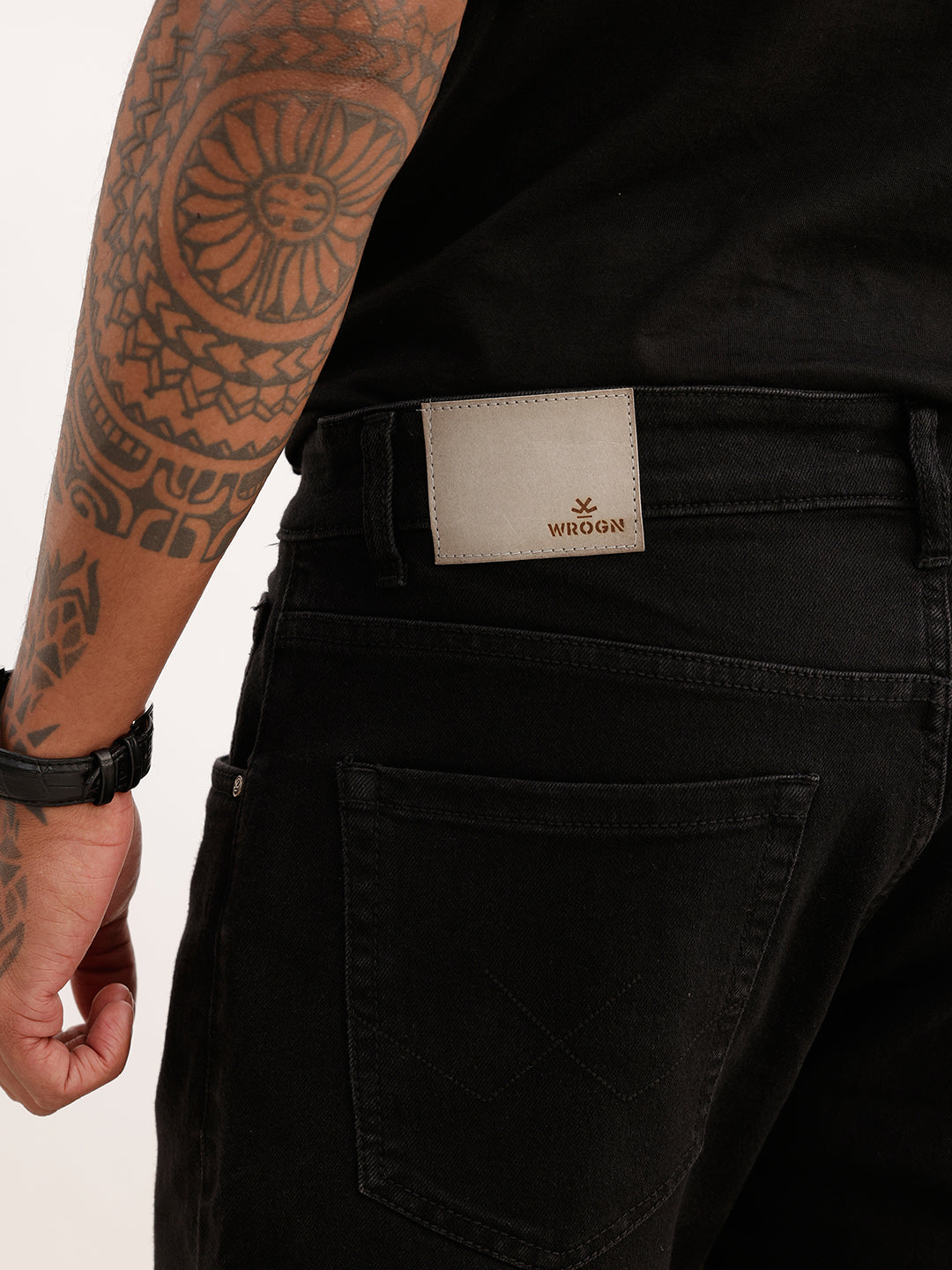Slim Fit Solid Denim Jeans | Black | WVJN2802F