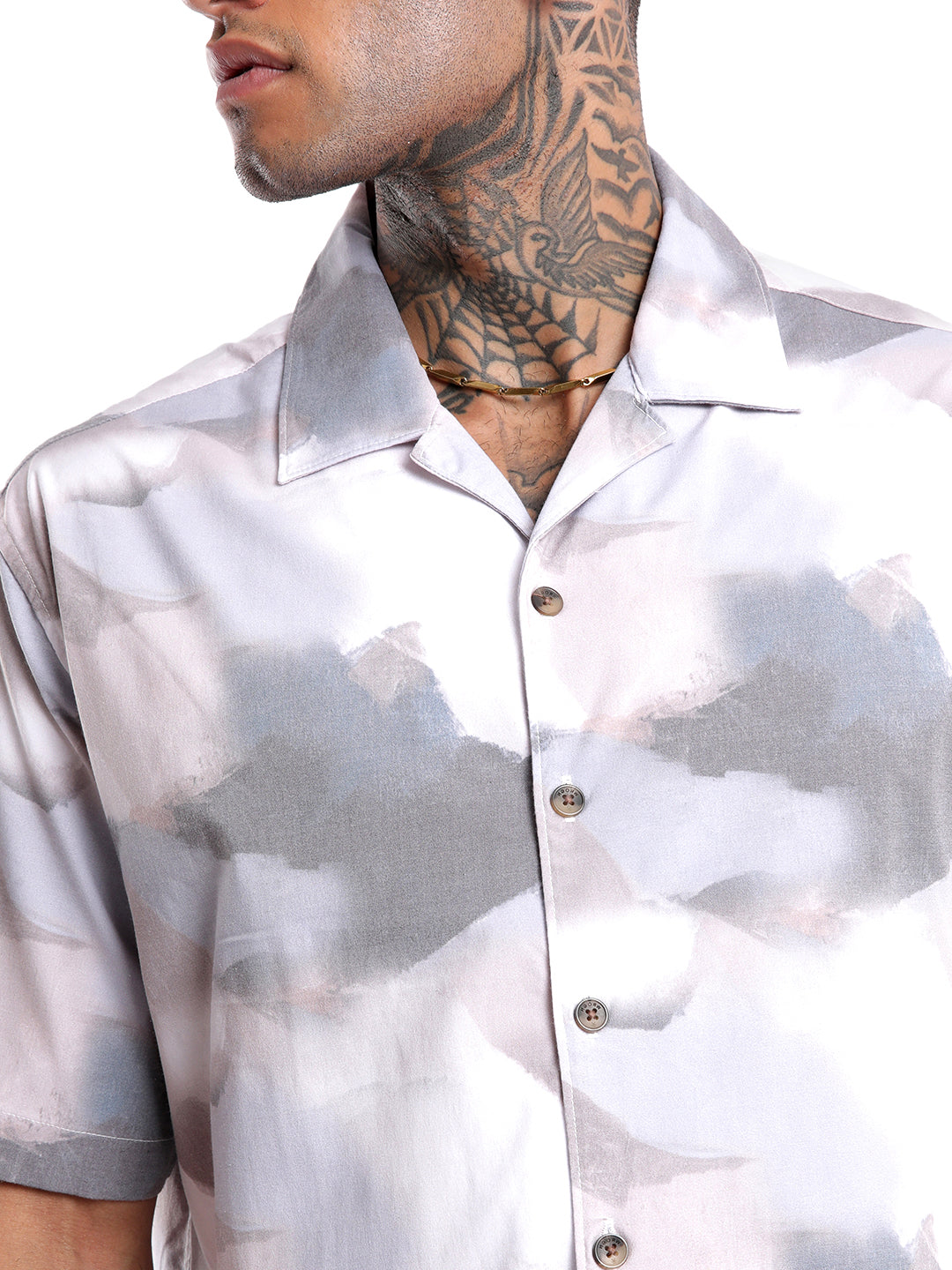 Cloudy Grey Comfort Fit AOP Shirt