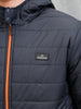 Hooded Puffer Bomber Jacket | Navy Blue