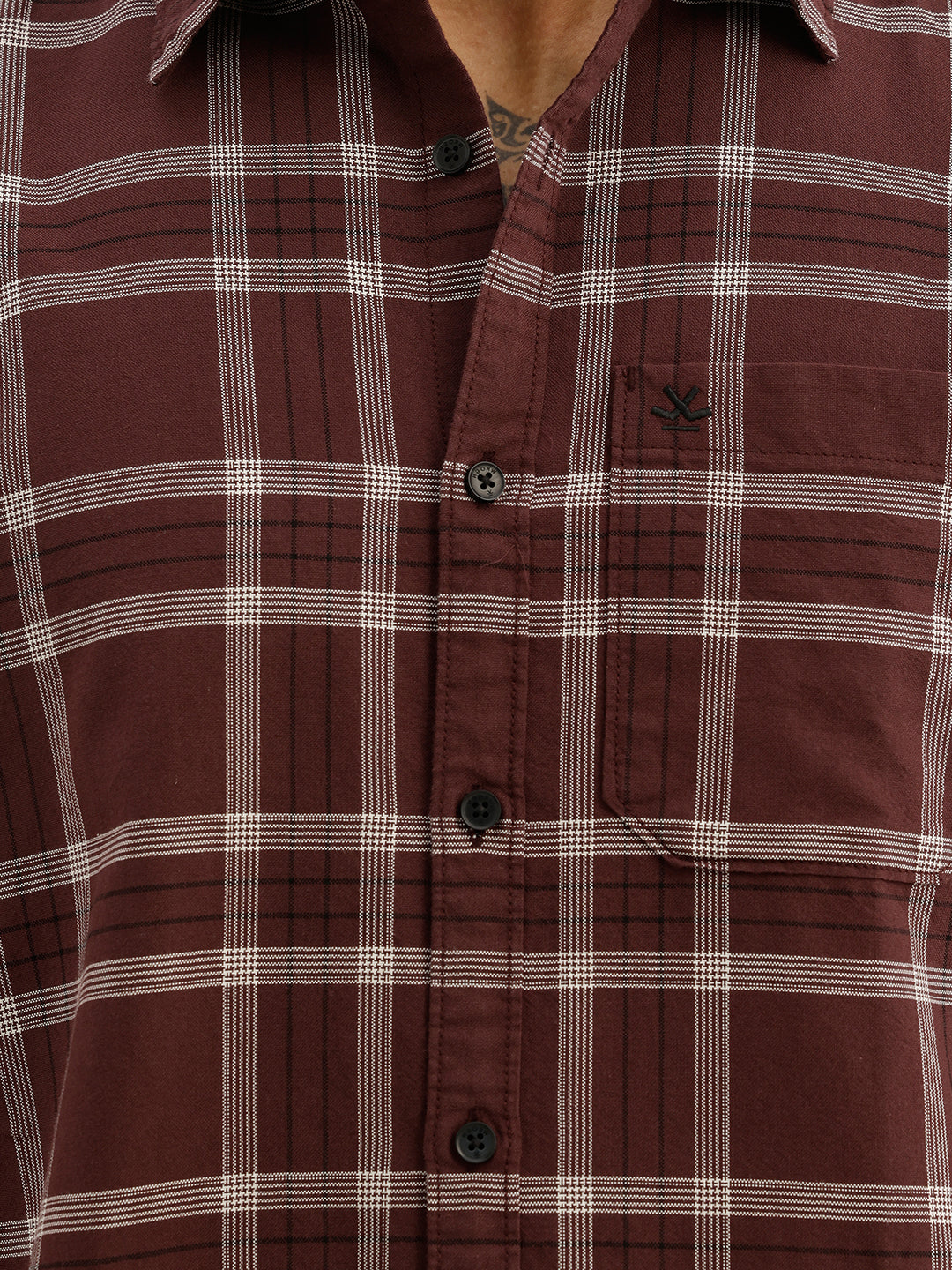 Classic Slim Fit Checkered Shirt | Wine