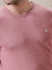 Raw Edged Solid Pink T-Shirt