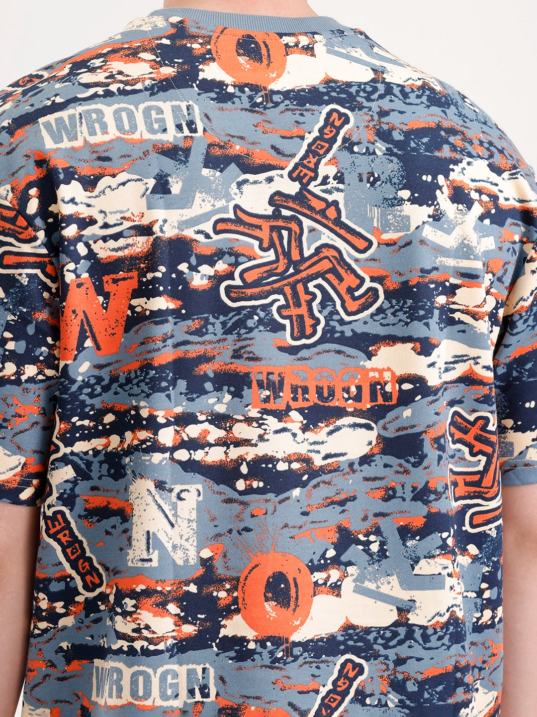 Classic Oversized AOP T-Shirt  | Navy Blue