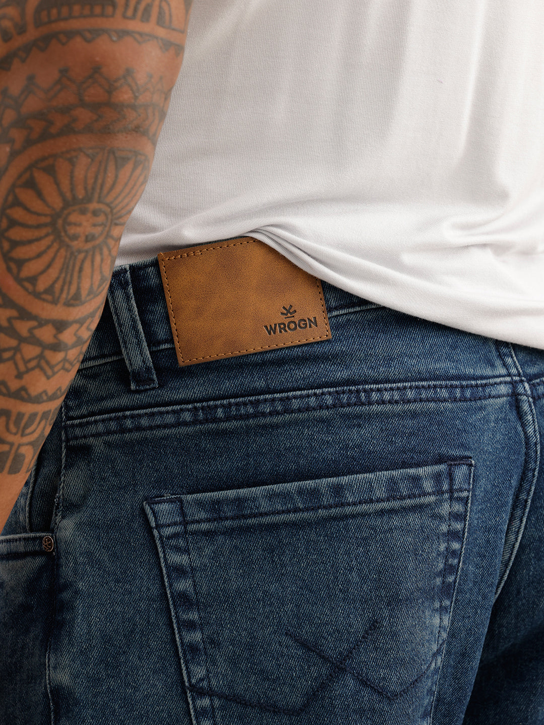 Relaxed Fit Faded Denim Jeans | Blue