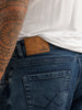 Relaxed Fit Faded Denim Jeans | Blue