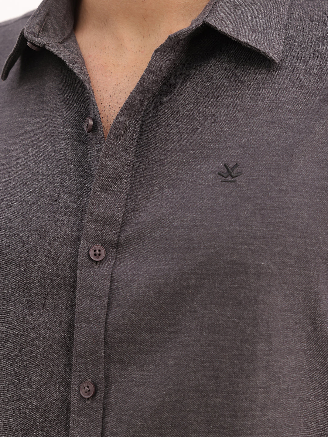 Slim Fit Solid Full Sleeve Shirt | Black