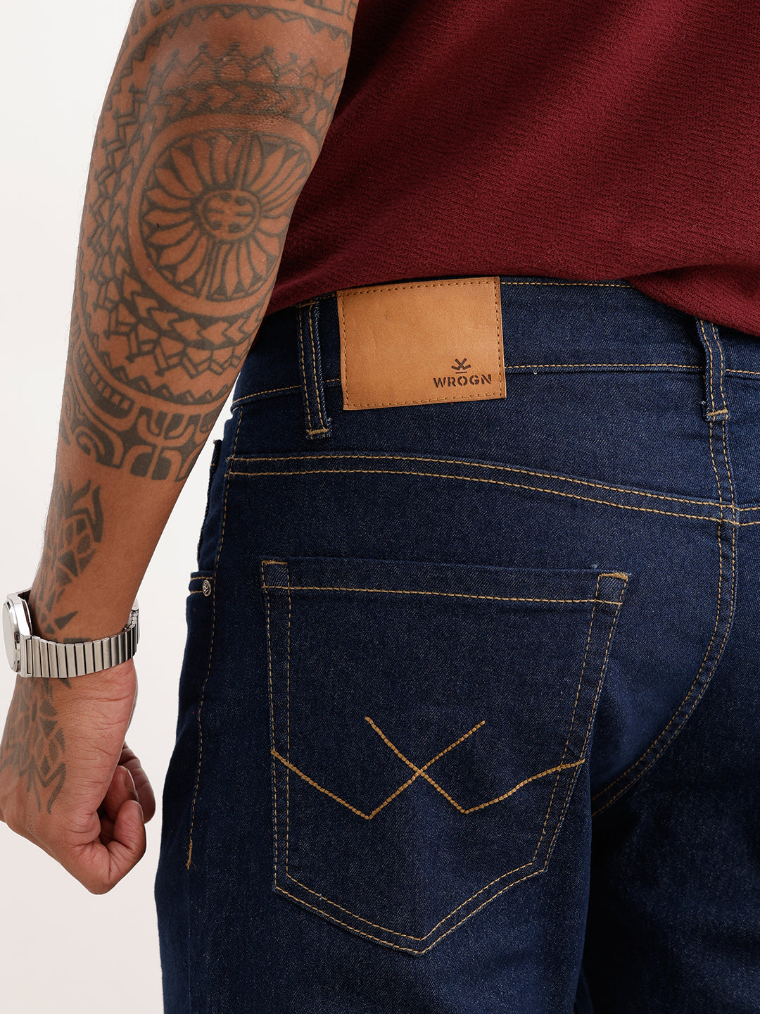 Slim Fit Contrast Stitch Denim Jeans | Blue | WVJN2806F
