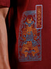 Oversize tshirt with warrior motif prints | Maroon