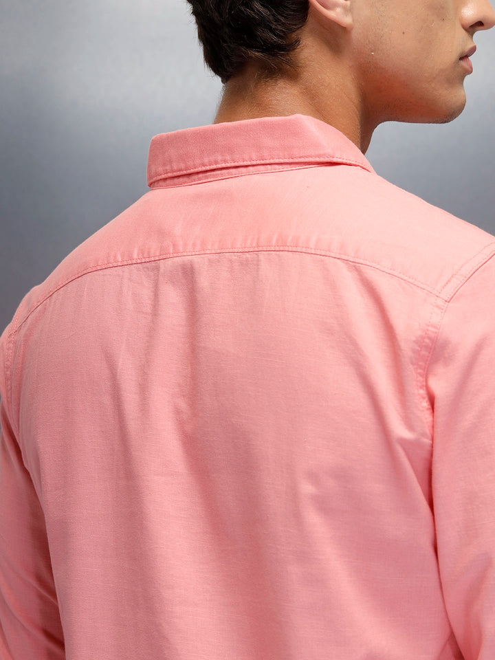 Men's casual slim fit shirt | Pink