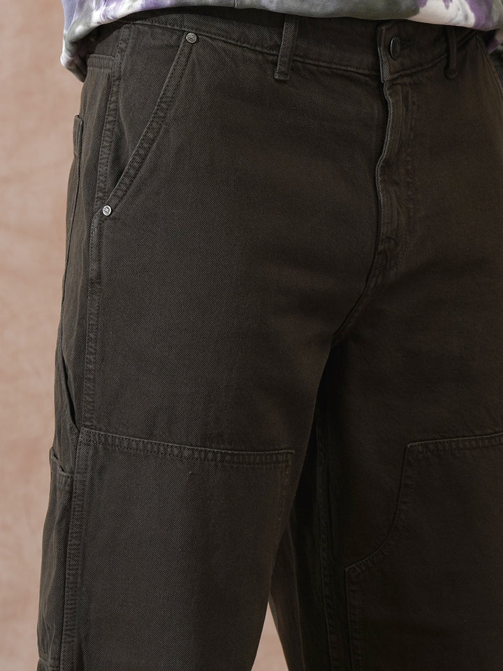 Carpenter Style Loose Fit Trouser | Brown