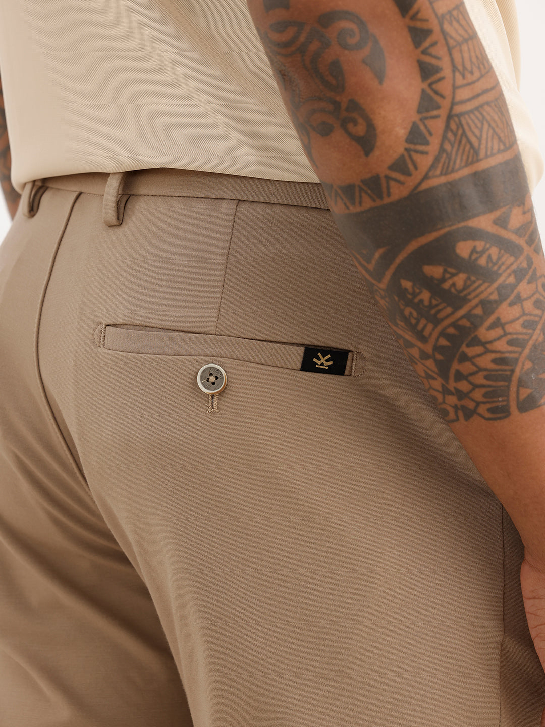 Solid Slim Fit Hyper-Flex Trouser | Brown