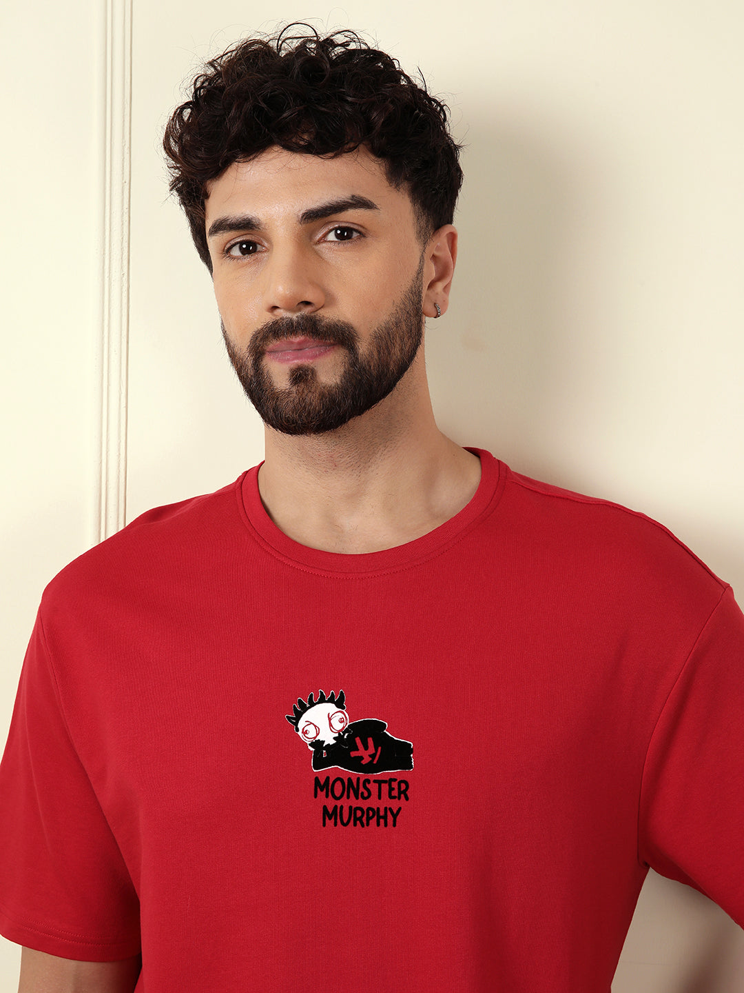 Buy Dark Red Round Neck T Shirt | Red T Shirt for Men Printed | Wrogn