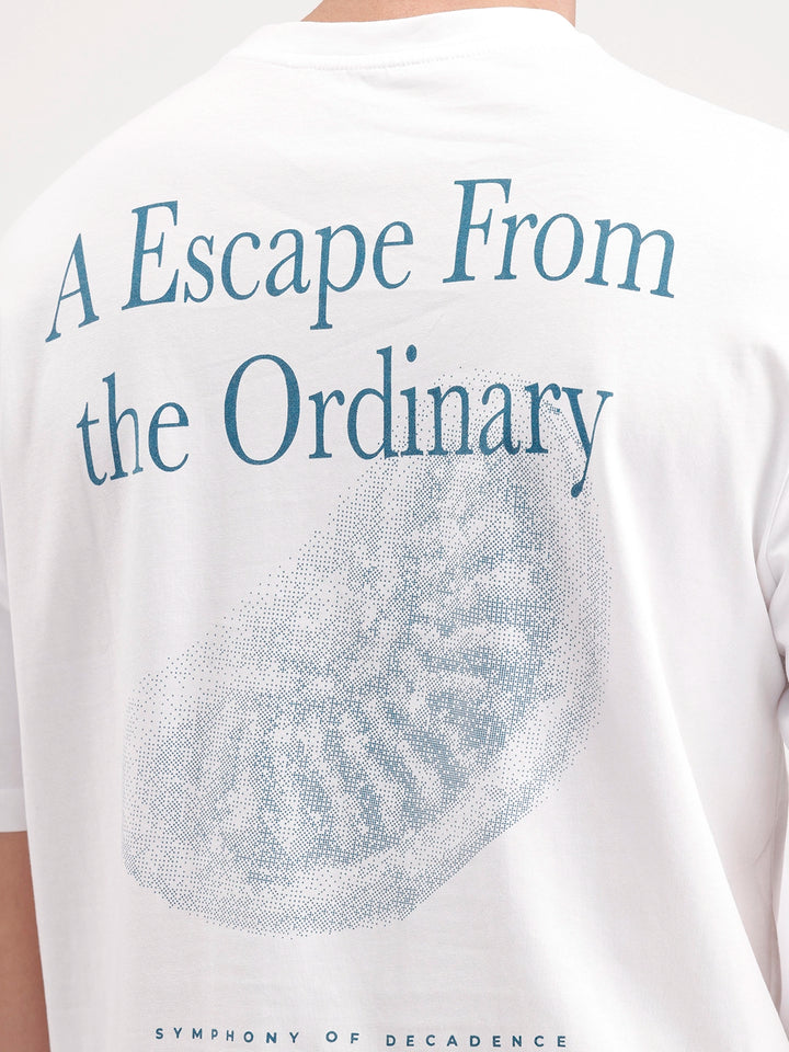 Oversized Back Printed T-shirt | Light Blue