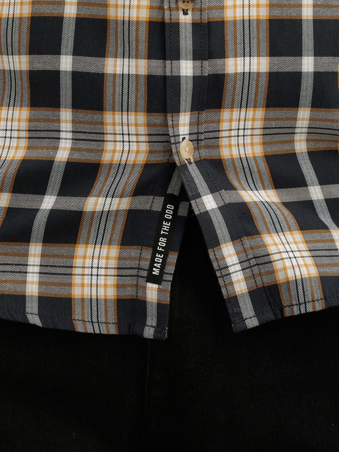 Slim Fit Checkered Full Sleeve Shirt | Black