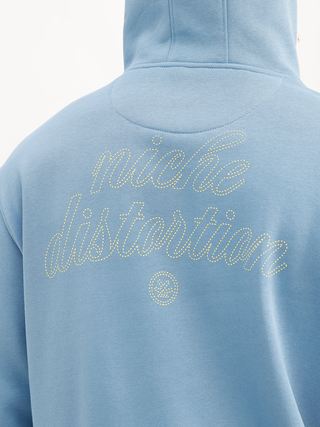 Comfort Fit Placement Printed Hooded Sweatshirt | Blue