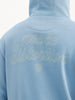 Comfort Fit Placement Printed Hooded Sweatshirt | Blue