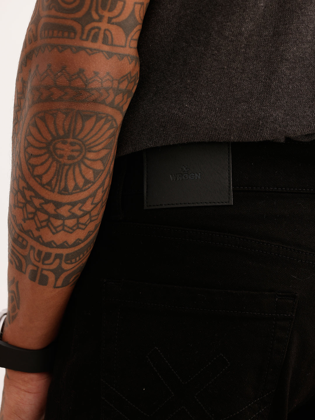 Solid Straight Fit Denim Jeans | Black