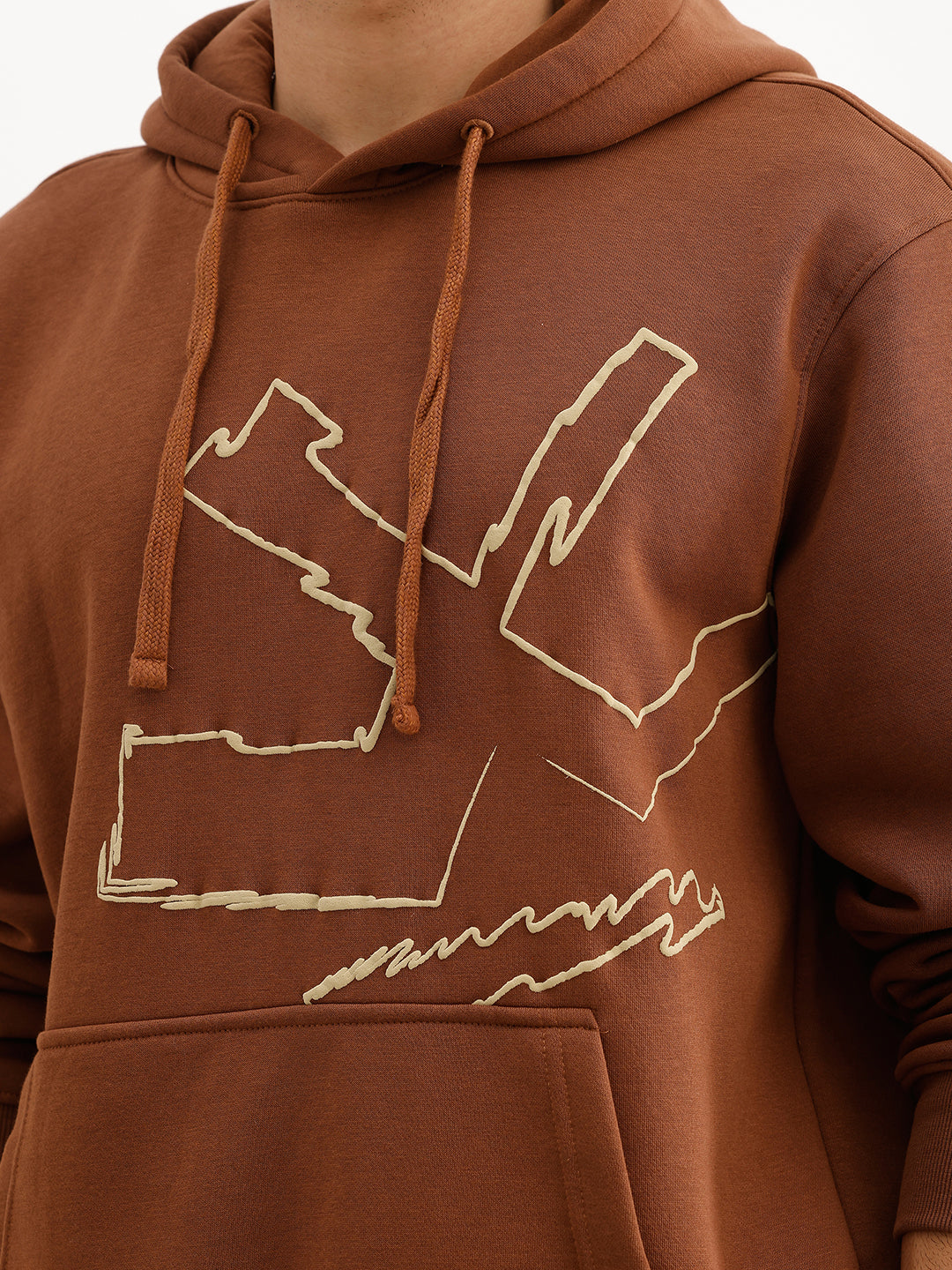 Classic Puff Printed Hooded Sweatshirt | Brown