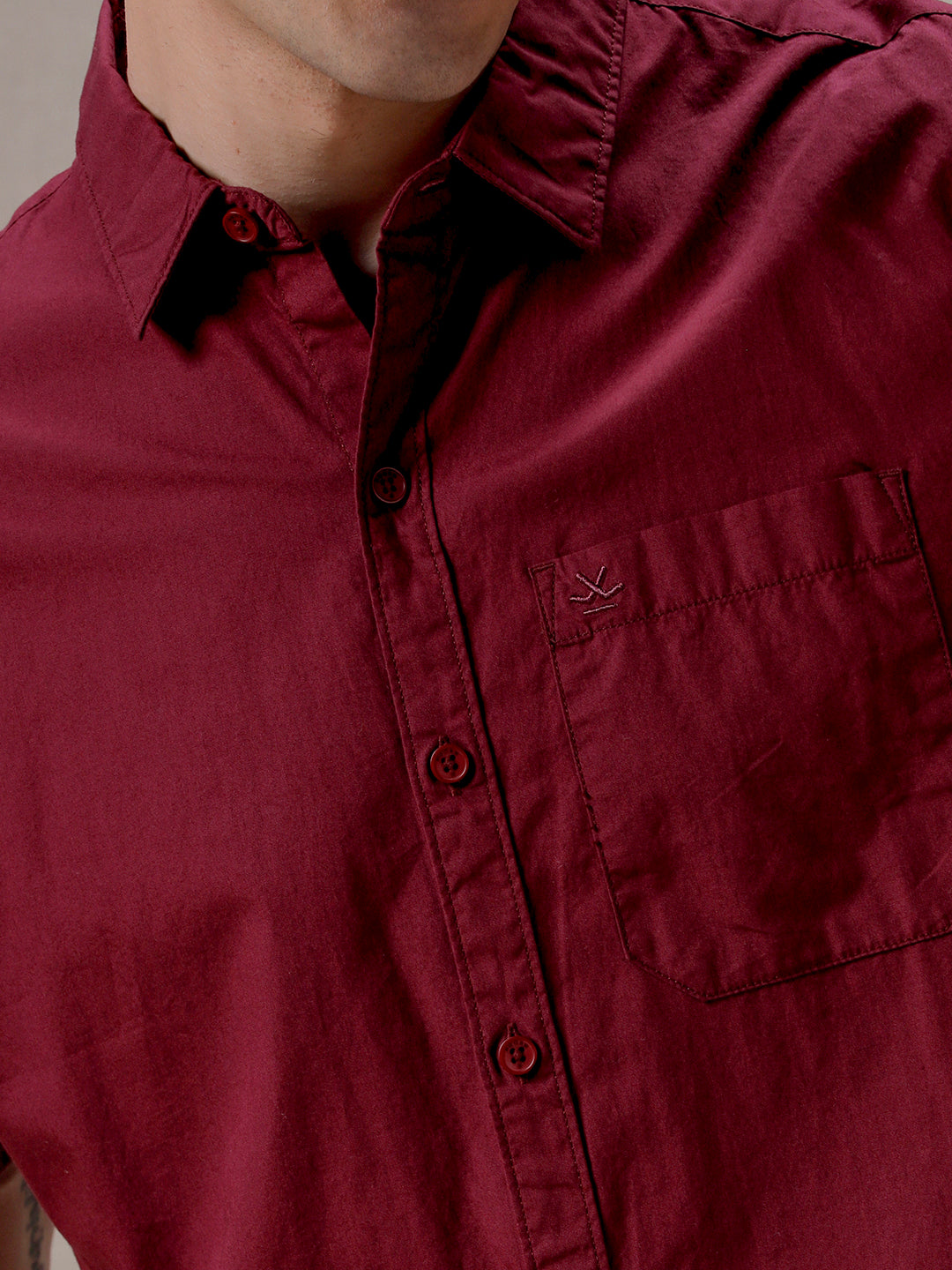 Maroon Half Sleeve Shirt